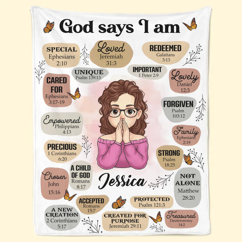 Custom Name Christian Bible Verse Gifts for Girls - Personalized Blanket