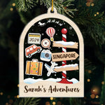 Custom Name Travel Adventure Christmas Gifts - Personalized Ornament