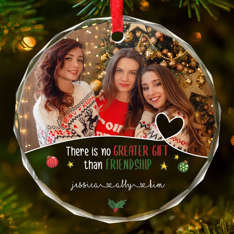 Custom Photo We Are Besties For Life - Bestie Personalized Custom Circle Glass Ornament - Christmas Gift For Best Friends, BFF, Sisters