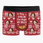 Custom Photo Funny Naughty Christmas Gifts - Personalized Boxer Briefs