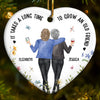 I Wanna Spend Time To Grow Old With You - Bestie Personalized Custom Ornament - Ceramic Heart Shaped - Christmas Gift For Best Friends, BFF, Sisters