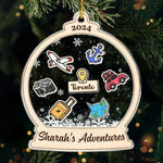 Custom Name Travel Adventure Christmas Gifts - Personalized Ornament