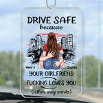 Custom Name Funny Wife Love Gifts for Husband - Personalized Car Ornament