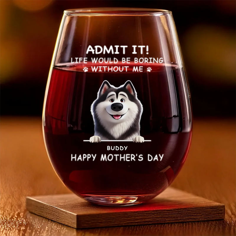 I’m The Reason For The Fur And The Fun - Dog & Cat Personalized Custom Wine Glass - Mother's Day, Gift For Pet Owners, Pet Lovers
