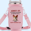 My Love Comes With Fur And A Tail Wag - Dog Personalized Custom Neoprene Water Bottle Carrier With Pocket - Mother's Day, Gift For Pet Owners, Pet Lovers