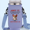 My Love Comes With Fur And A Tail Wag - Dog Personalized Custom Neoprene Water Bottle Carrier With Pocket - Mother's Day, Gift For Pet Owners, Pet Lovers