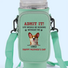 My Love Comes With Fur And A Tail Wag - Dog Personalized Custom Neoprene Water Bottle Carrier With Pocket - Mother's Day, Gift For Pet Owners, Pet Lovers