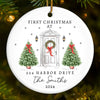 First Christmas At Our Dream House - Family Personalized Custom Ornament - Ceramic Round Shaped - Christmas Gift For Family Members, First Christmas