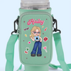 Soft Smile, Savage Style - Family Personalized Custom Neoprene Water Bottle Carrier With Pocket - Gift For Yourself, Best Friends, Siblings, Family Members