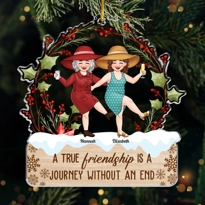 All Is Calm, All Is Bright - Bestie Personalized Custom Ornament - Acrylic Custom Shaped - Christmas Gift For Best Friends, BFF, Sisters