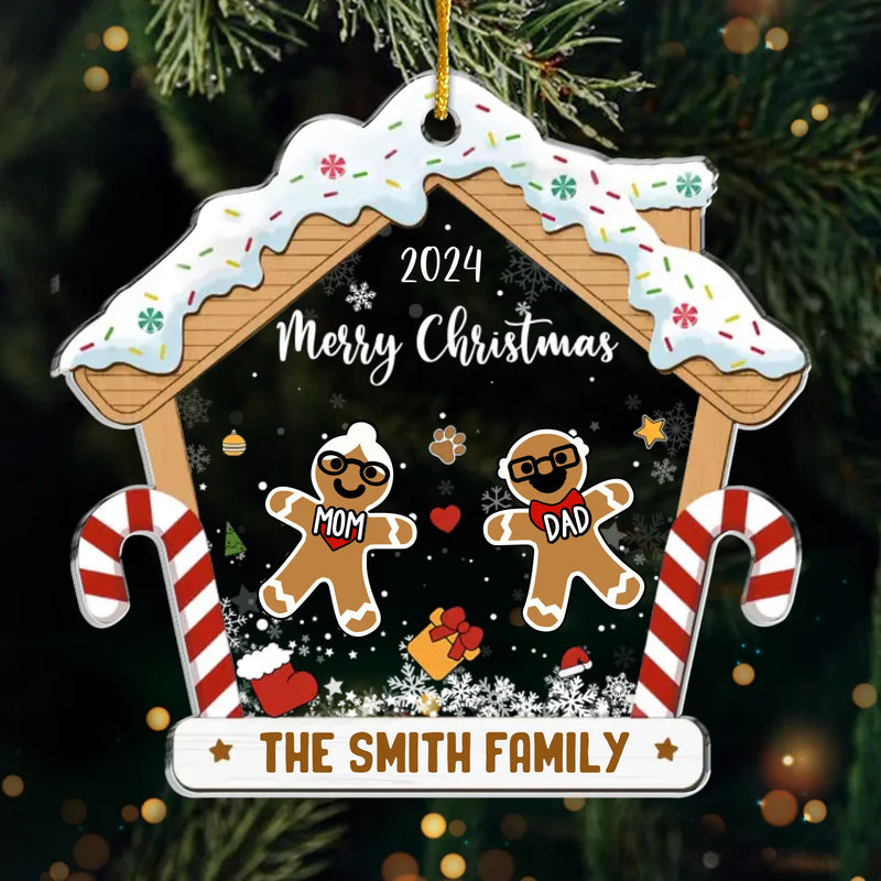 Custom Name Christmas Gingerbread Family Gifts - Personalized Ornament