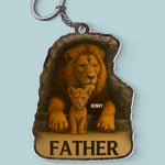 Custom Name Lion Grandpa Gifts - Personalized Acrylic Keychain