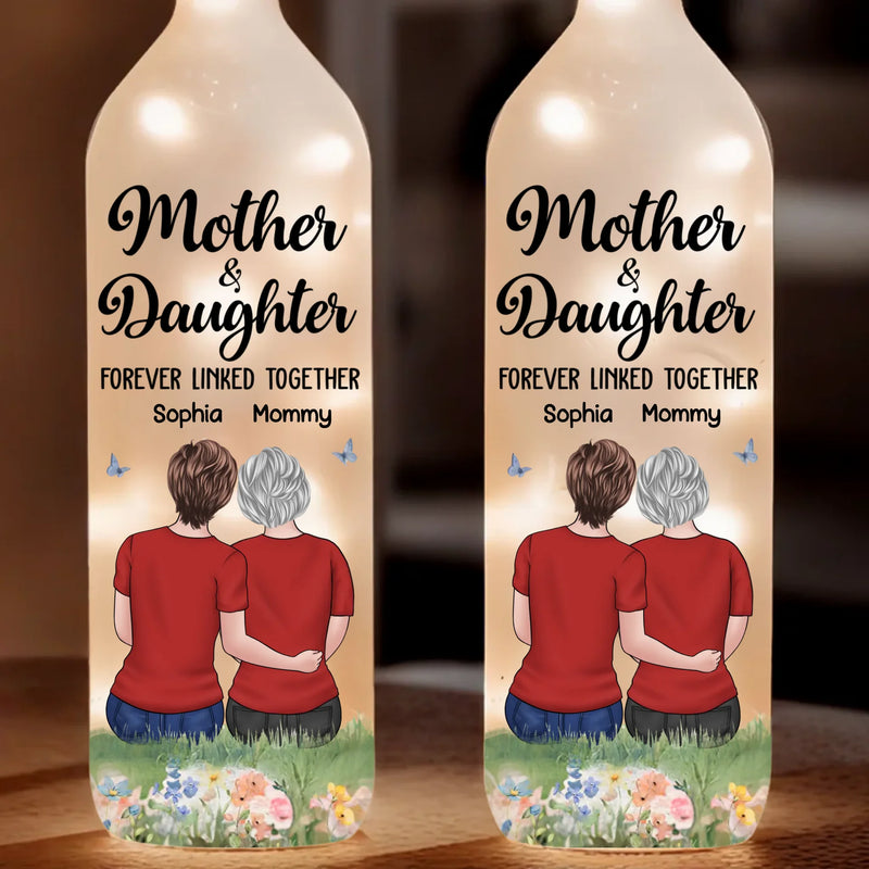 Mom Taught Me Everything - Family Personalized Custom Bottle Lamp - Gift For Mom, Daughter