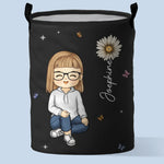 Custom Name Cartoon Girl Gifts for Kids - Personalized Laundry Basket