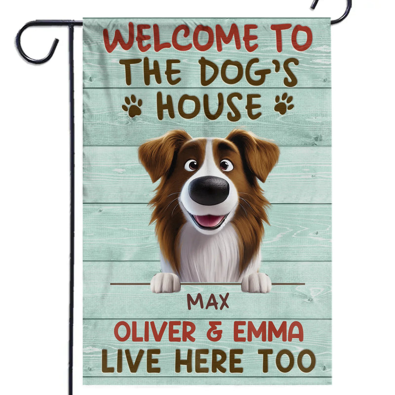 Custom Name Dog's House Gifts for Dog Lovers - Personalized Flag