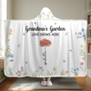 Grandma's Favorite Garden - Family Personalized Custom Snuggle Blanket, Hoodie Blanket - Gift For Mom, Grandma