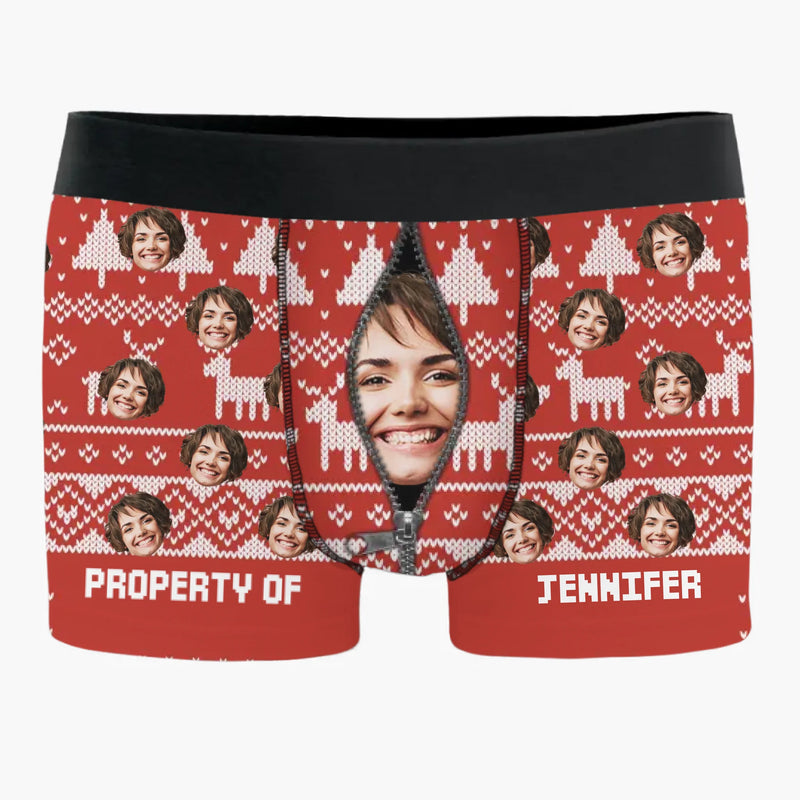 Custom Photo Make Him Feel Loved With A Dash Of Humor - Funny Personalized Custom Boxer Briefs, Men's Boxers - Christmas Gift For Boyfriend, Husband, Anniversary