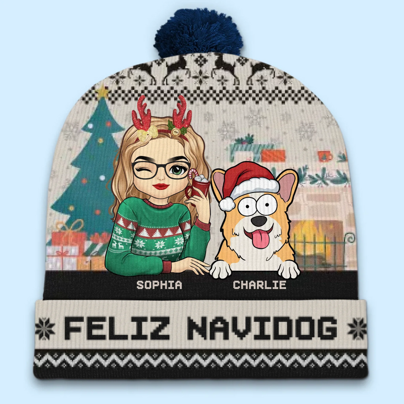 Season's Greetings From My Furry Family To Yours - Dog & Cat Personalized Custom Christmas Beanie Hat - Christmas Gift For Pet Owners, Pet Lovers