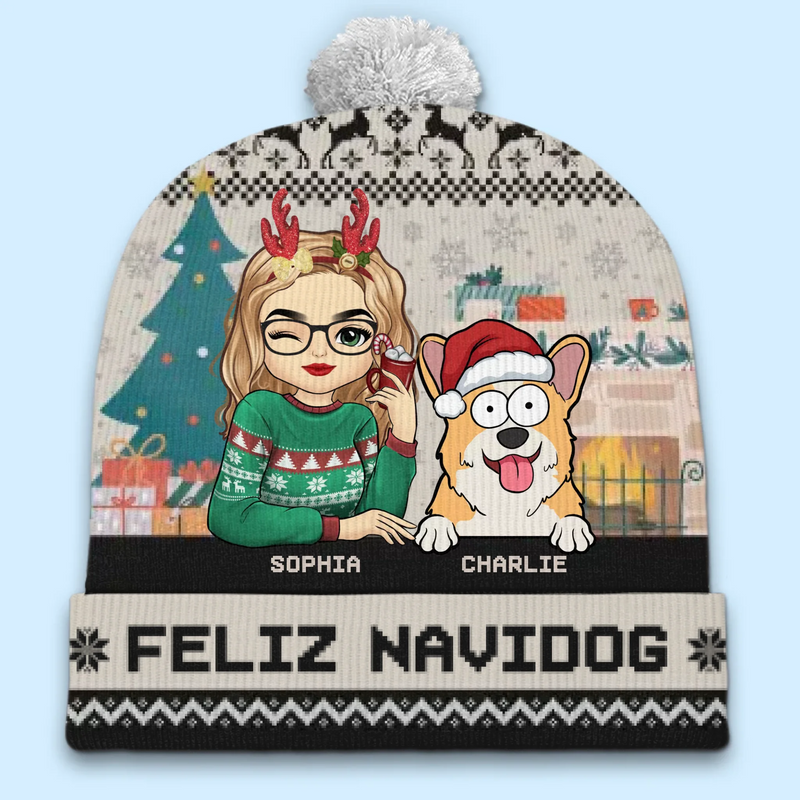 Season's Greetings From My Furry Family To Yours - Dog & Cat Personalized Custom Christmas Beanie Hat - Christmas Gift For Pet Owners, Pet Lovers