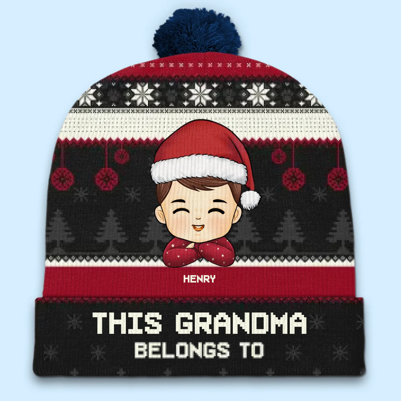 All I Want For Christmas Is Grandma - Family Personalized Custom Christmas Beanie Hat - Christmas Gift For Mom, Grandma
