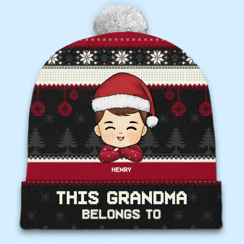 All I Want For Christmas Is Grandma - Family Personalized Custom Christmas Beanie Hat - Christmas Gift For Mom, Grandma