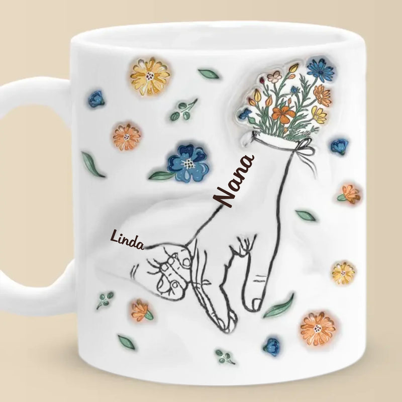 Custom Name Mama Floral Family Gifts - Personalized Mugs