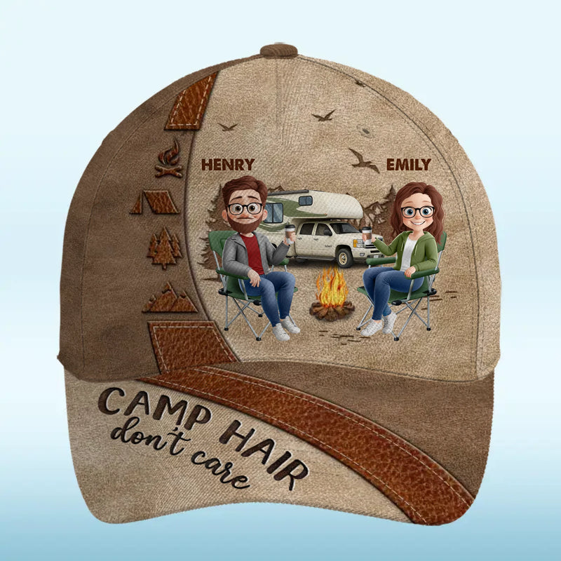 Custom Name Camp Hair Camping Gifts for Women - Personalized Classic Cap