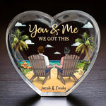 Custom Name Beach Couple Gifts - Personalized 3D Crystal