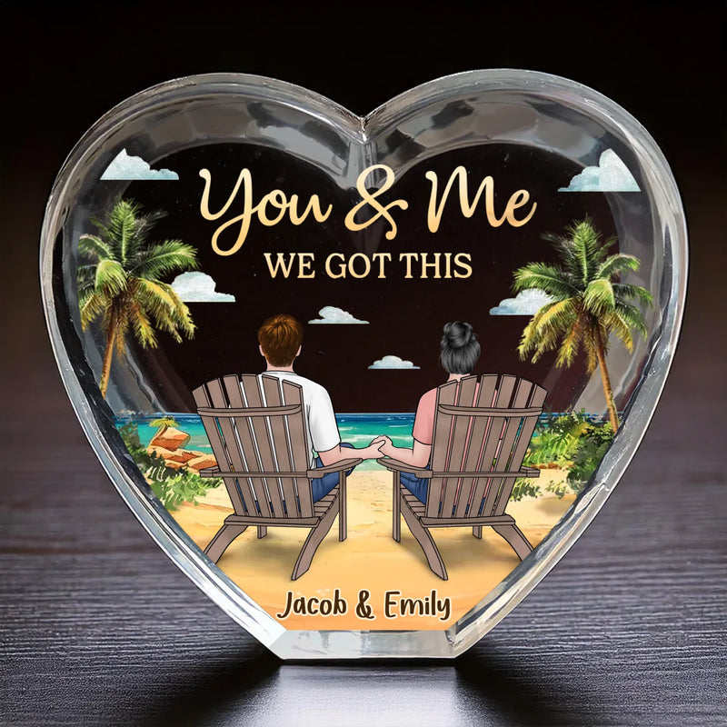 Custom Name Beach Couple Gifts - Personalized 3D Crystal