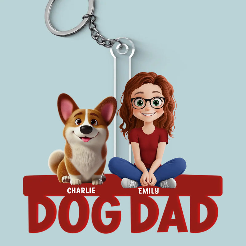Custom Name Dog Mom Gifts - Personalized Acrylic Keychain