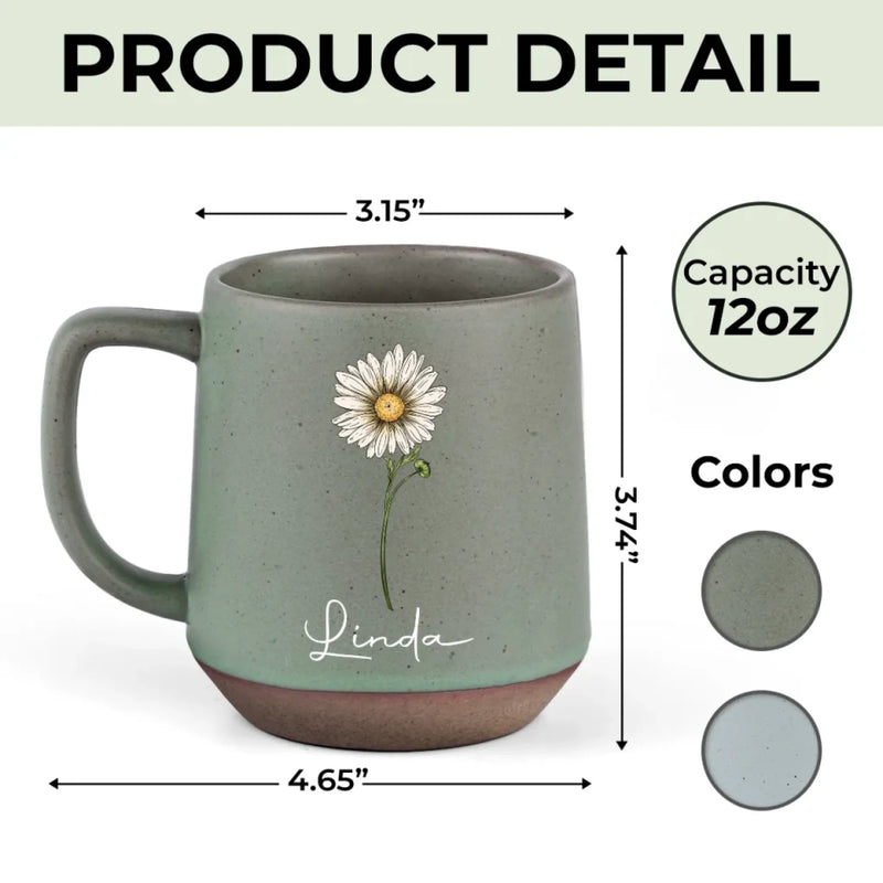 Let Your Soul Bloom Where It's Nourished - Family Personalized Custom Printed Stoneware 12oz Mug - Gift For Yourself, Best Friends, Siblings, Family Members
