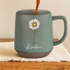 Let Your Soul Bloom Where It's Nourished - Family Personalized Custom Printed Stoneware 12oz Mug - Gift For Yourself, Best Friends, Siblings, Family Members