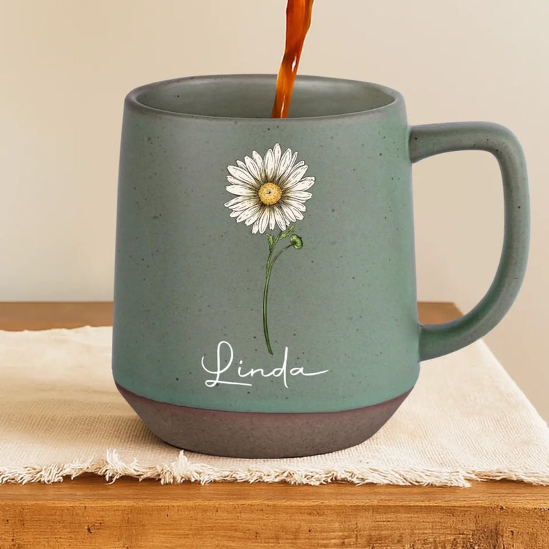 Let Your Soul Bloom Where It's Nourished - Family Personalized Custom Printed Stoneware 12oz Mug - Gift For Yourself, Best Friends, Siblings, Family Members