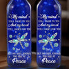 A Soul At Peace, A Love That Never Ends - Memorial Personalized Custom Blue Bottle Lamp - Sympathy Gift For Family Members