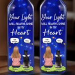 Custom Name Pet Memorial Gifts - Personalized Blue Bottle Lamp