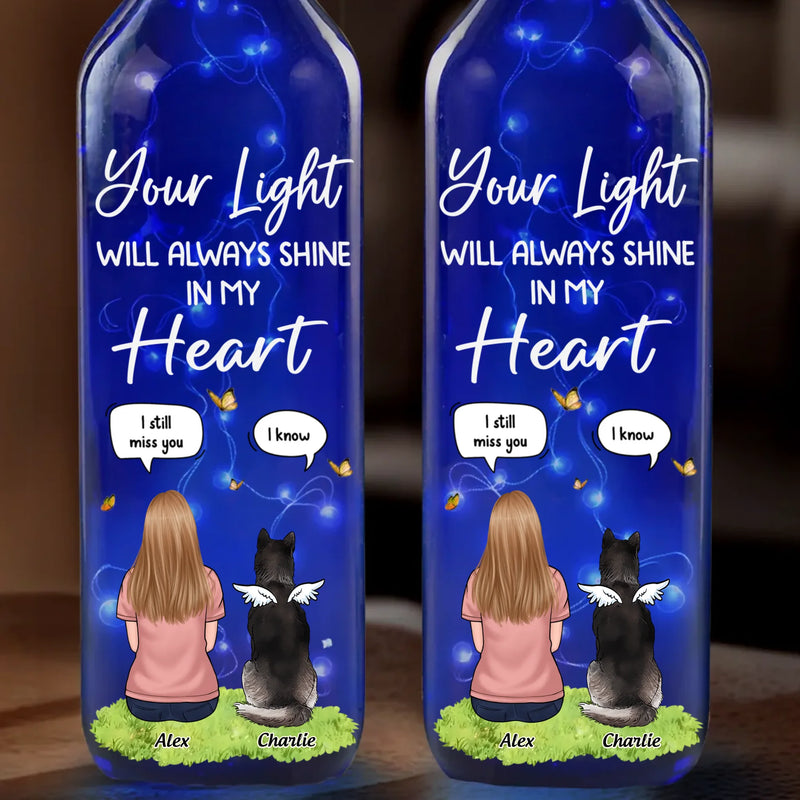 Custom Name Pet Memorial Gifts - Personalized Blue Bottle Lamp