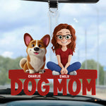 Custom Name Dog Mom Gifts for Dog Lovers - Personalized Car Ornament