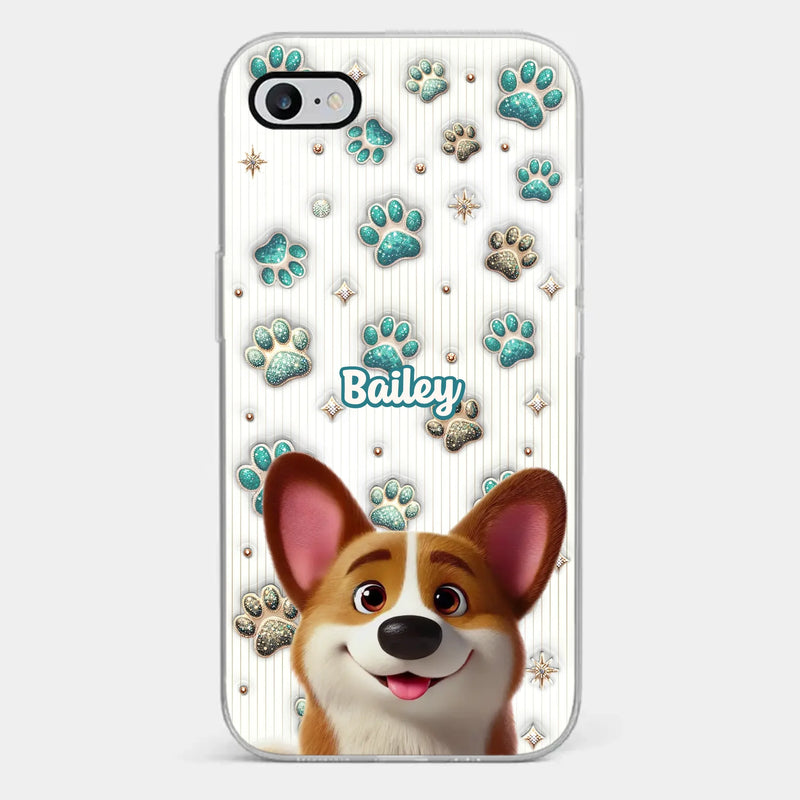 Custom Name Dog Paw Print Gifts for Pet Lovers - Personalized Phone Case