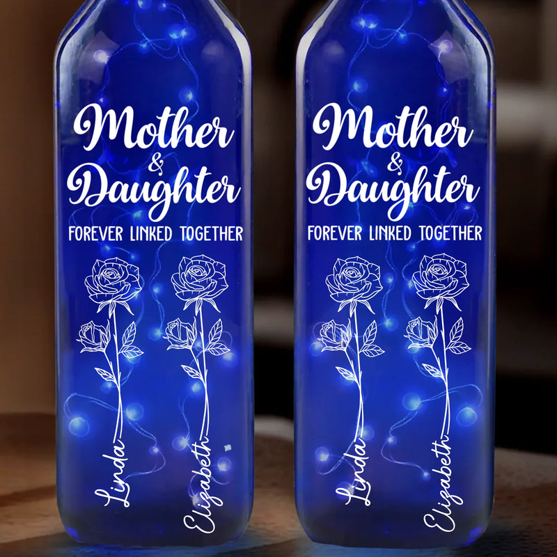 Custom Name Mother Daughter Gifts - Personalized Blue Bottle Lamp