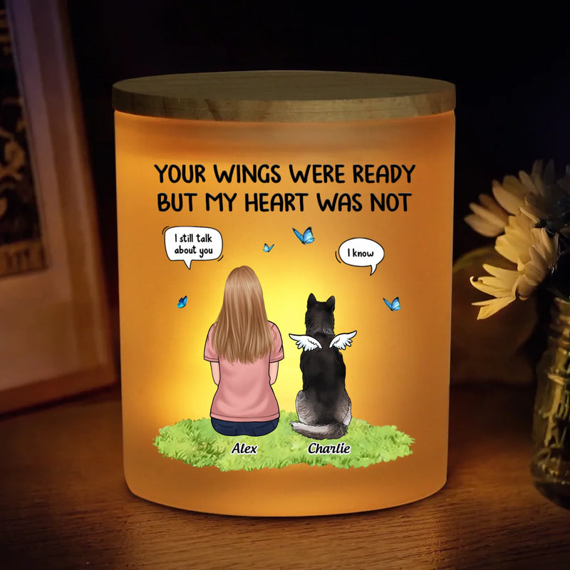 Faithful Friend, Eternal Love - Memorial Personalized Custom Printed Glass Jar With LED Candle - Sympathy Gift For Pet Owners, Pet Lovers