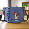 Wagging Tails & Sloppy Kisses - Dog Personalized Custom Leather Saddle Bag - Gift For Pet Owners, Pet Lovers