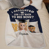 Graduation Goal Met Bedtime Reset - Family Personalized Custom 3D Inflated Effect Printed Blanket - Graduation Gift For Family Members, Siblings, Brothers, Sisters