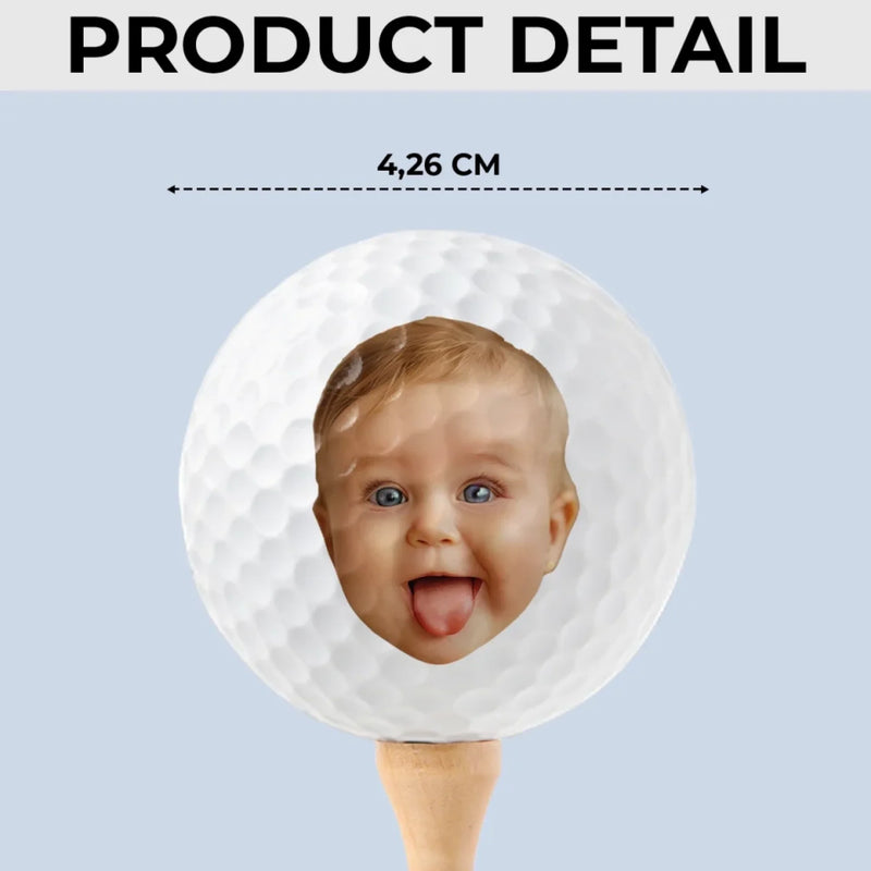 Custom Photo Swinging Into Fatherhood - Family Personalized Custom Golf Ball - Father's Day,  Gift For Sport Lovers, Sport Players, Dad, Grandpa