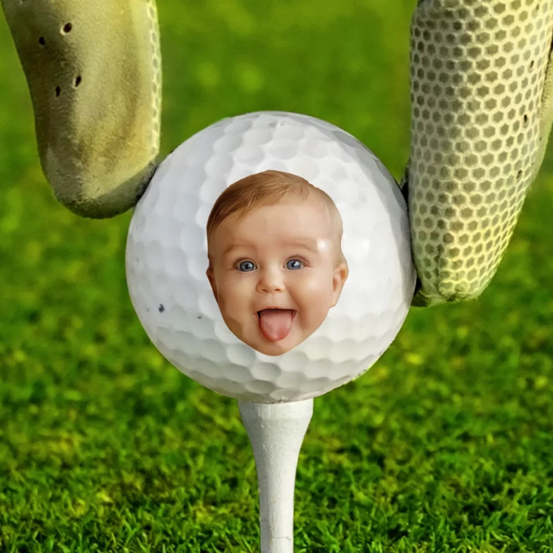 Custom Photo Swinging Into Fatherhood - Family Personalized Custom Golf Ball - Father's Day,  Gift For Sport Lovers, Sport Players, Dad, Grandpa
