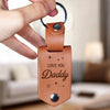 Custom Photo Come Home Safe To Us - Family Personalized Custom Engraved Leather Keychain - Father's Day, Baby Shower Gift, Gift For Dad, Grandpa, Baby Kids, Newborn Baby