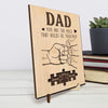 Dad, You Are The Piece That Holds Us Together - Family Personalized Custom 2-Layered Wooden Plaque With Stand - Father's Day, Gift For Dad, Grandpa