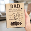 Dad, You Are The Piece That Holds Us Together - Family Personalized Custom 2-Layered Wooden Plaque With Stand - Father's Day, Gift For Dad, Grandpa