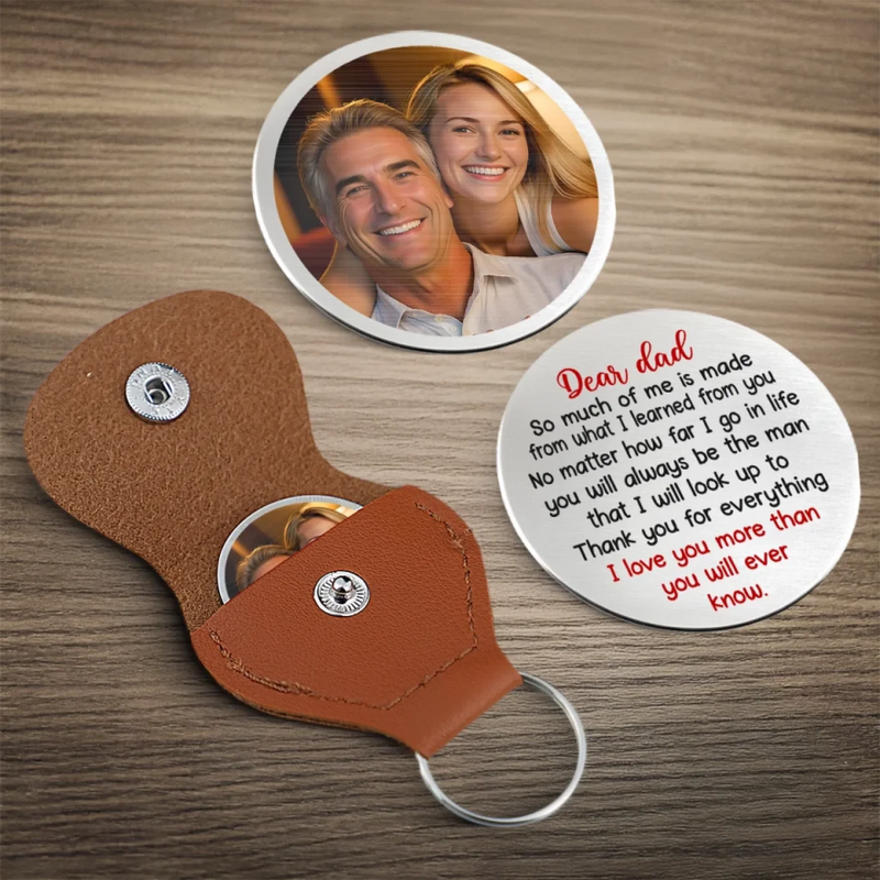 Custom Photo Thank You For Always Being My Guide - Family Personalized Custom Pocket Hug - Father's Day, Gift For Dad, Grandpa, Son, Daughter, Grandson, Granddaughter
