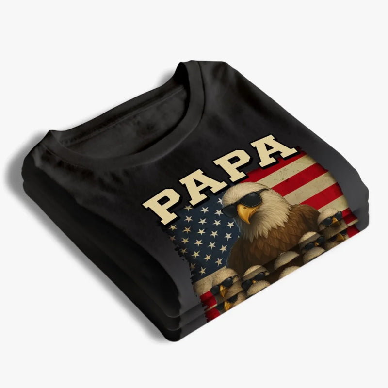 No Storm Too Big With Papa In The Sky - Family Personalized Custom Unisex T-shirt, Premium T-shirt, Hoodie - Father's Day, Gift For Dad, Grandpa