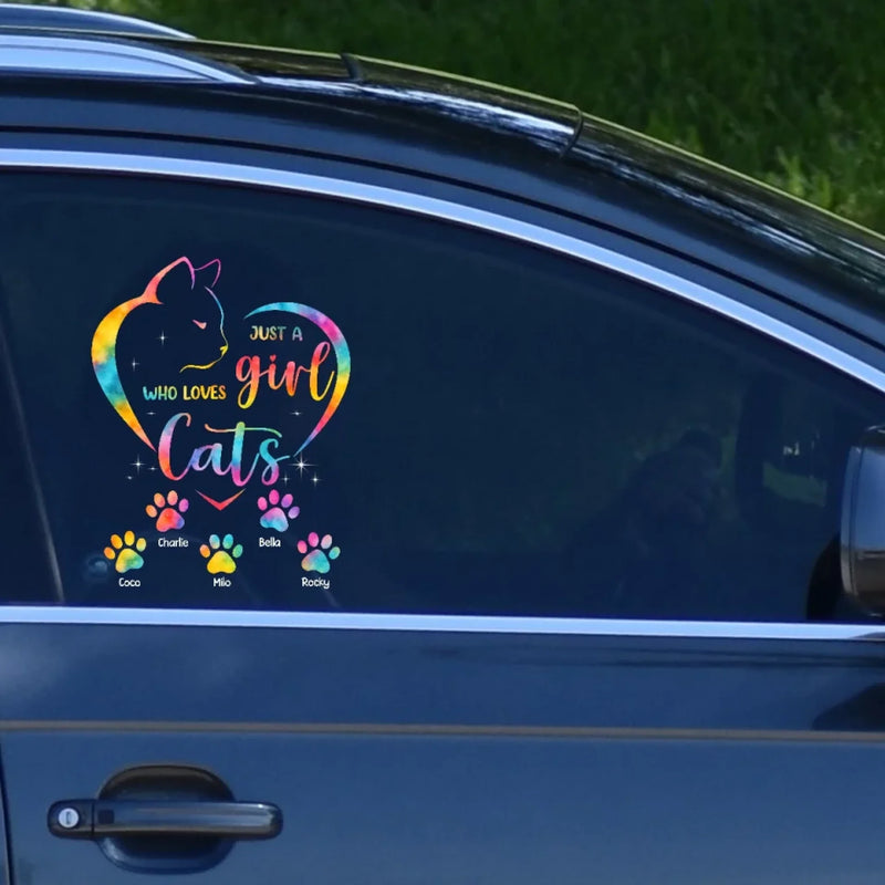 Just A Girl Who Loves Cats - Cat Personalized Custom Decal - Gift For Pet Owners, Pet Lovers